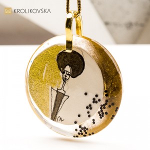 Naszyjnik z Miniaturą Obrazu – biżuteria handmade z autorską grafiką