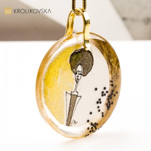 Naszyjnik z Miniaturą Obrazu – biżuteria handmade z autorską grafiką