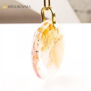 Naszyjnik Artystyczny z Autorską Grafiką w Żywicy1