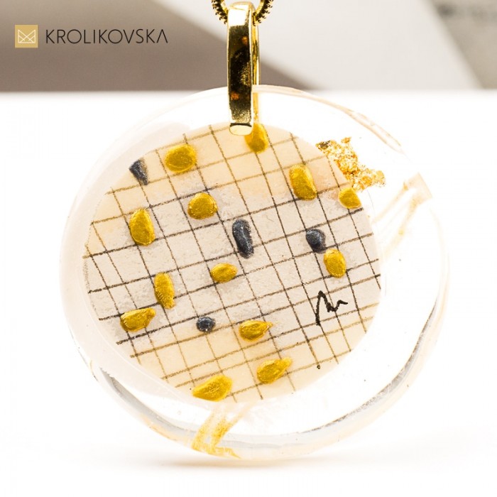 Ręcznie malowany naszyjnik artystki -Królikowska