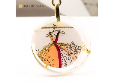 Naszyjnik Obraz w Żywicy – Biżuteria Artystyczna Handmade