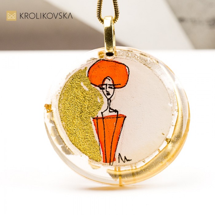 Naszyjnik Artystyczny z Ilustracją Kobiety