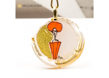 Naszyjnik Artystyczny z Ilustracją Kobiety