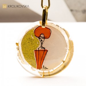 Naszyjnik Artystyczny z Ilustracją Kobiety
