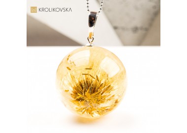 Naszyjnik z dmuchawcem w kuli prezent dla niej handmade.