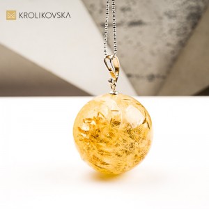 Naszyjnik z dmuchawcem w kuli prezent dla niej handmade.