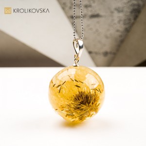 Naszyjnik z dmuchawcem w kuli prezent dla niej handmade.