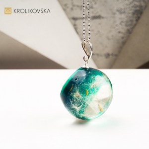 Naszyjnik kula z dmuchawcem amulet spokoju i siły natury1