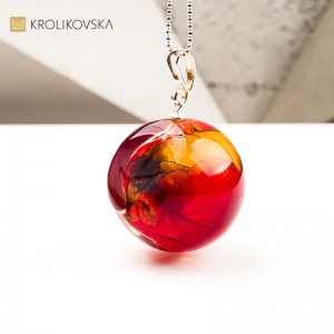 Naszyjnik kula z różą biżuteria z duszą prezent dla niej1