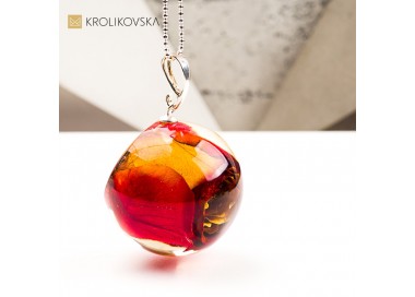 Naszyjnik kula z różą biżuteria z duszą prezent dla niej