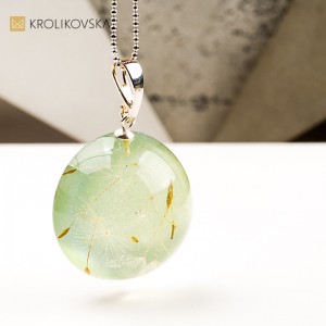 Naszyjnik półkula z dmuchawcem wyjątkowy prezent dla niej handmade1