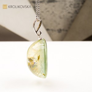 Naszyjnik półkula z dmuchawcem wyjątkowy prezent dla niej handmade