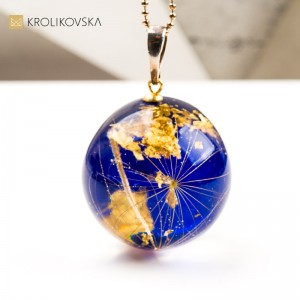 Naszyjnik kula z dmuchawcem prezent dla przyjaciółki z duszą1