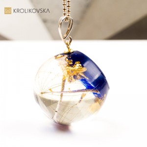 Naszyjnik kula z dmuchawcem prezent dla przyjaciółki z duszą