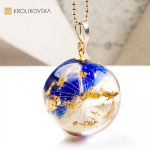 Naszyjnik kula z dmuchawcem prezent na Walentynki handmade
