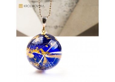 Naszyjnik kula z dmuchawcem prezent na Walentynki handmade