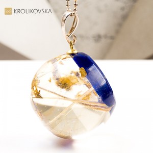 Naszyjnik kula z dmuchawcem prezent na Walentynki handmade