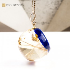 Naszyjnik kula z dmuchawcem prezent na Walentynki handmade