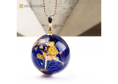 Naszyjnik kula artystyczna biżuteria handmade.