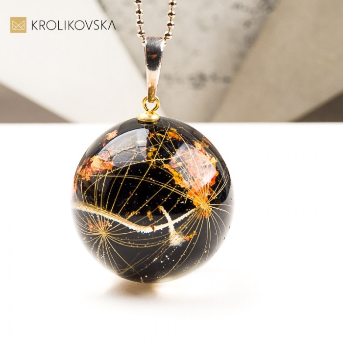 Naszyjnik kula z prezent z duszą handmade.