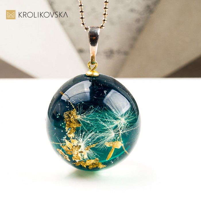 Naszyjnik kula, biżuteria artystyczna dla natury kobiety