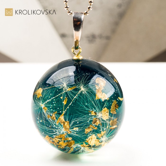 Naszyjnik kula, biżuteria artystyczna z natury