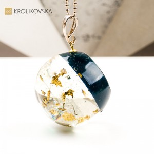 Naszyjnik kula, biżuteria artystyczna z natury