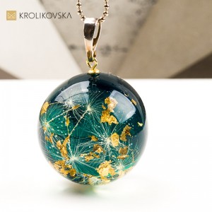 Naszyjnik kula, biżuteria artystyczna z natury