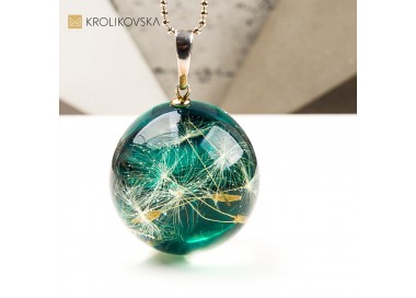 Naszyjnik z żywicy z wrzosem – biżuteria świąteczna