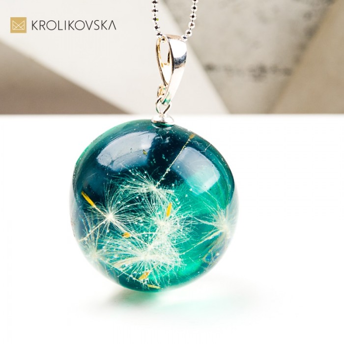 Naszyjnik z dmuchawcem w srebrnej oprawie – wyjątkowy prezent