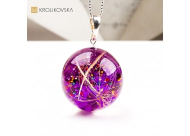 Naszyjnik z dmuchawcem – delikatna biżuteria handmade.1