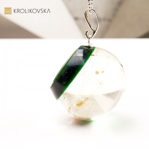 Naszyjnik kula z kwiatem polnym prezent dla niej handmade