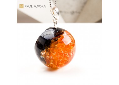 Naszyjnik kula, biżuteria artystyczna z natury handmade.