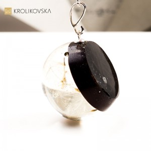 Naszyjnik kula z dmuchawcami, biżuteria z natury prezent dla niej