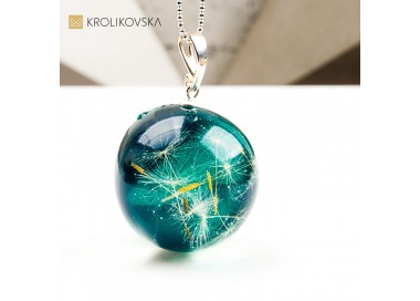 Naszyjnik kula z dmuchawcem prezent z natury handmade1