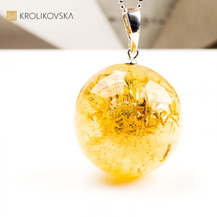 Naszyjnik kula z dmuchawcem w żywicy biżuteria na prezent dla niej