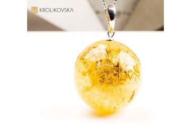 Naszyjnik kula z dmuchawcem w żywicy biżuteria na prezent dla niej