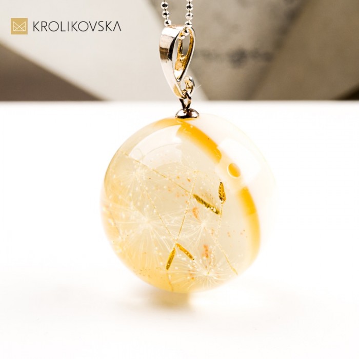 Naszyjnik kula, biżuteria artystyczna prezent na święta