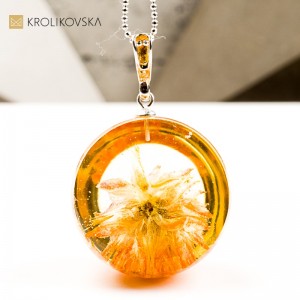 Naszyjnik kula, artystyczna biżuteria handmade.