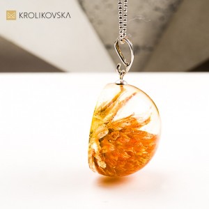 Naszyjnik kula, artystyczna biżuteria handmade.