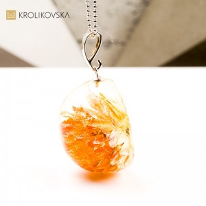 Naszyjnik kula, artystyczna biżuteria handmade.