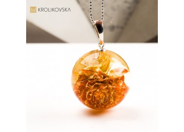 Naszyjnik kula, artystyczna biżuteria handmade.