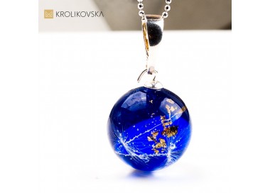 Naszyjnik z dmuchawcem – świąteczna biżuteria handmade