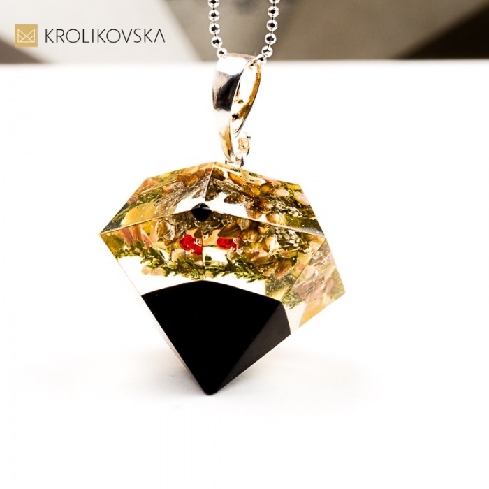 Naszyjnik z wrzosem – biżuteria artystyczna handmade