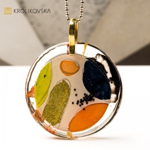 Artystyczny naszyjnik handmade, prezent pod choinkę.