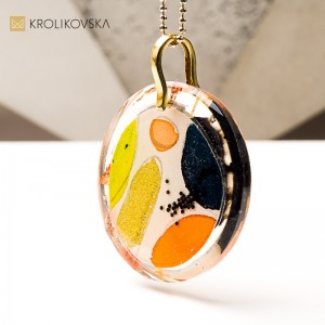 Artystyczny naszyjnik handmade, prezent pod choinkę.