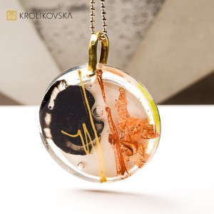 Artystyczny naszyjnik handmade, prezent pod choinkę.