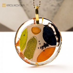 Artystyczny naszyjnik handmade, prezent pod choinkę.