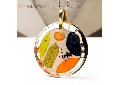 Artystyczny naszyjnik handmade, prezent pod choinkę.9