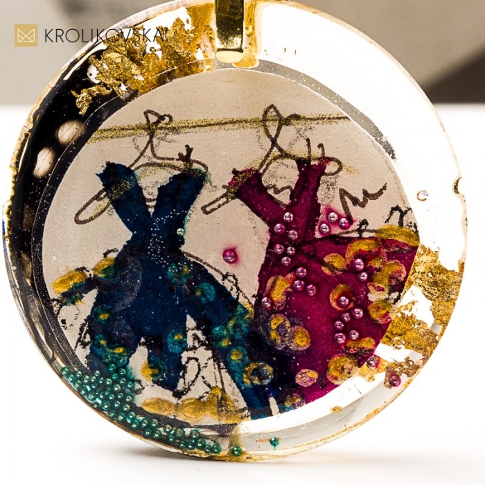 Naszyjnik z żywicy z grafiką, prezent dla wyjątkowej kobiety